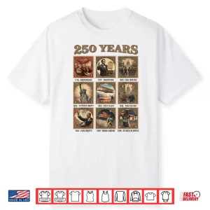 250 Years Of American History Shirts 1776 2026 4Th Of July Shirt