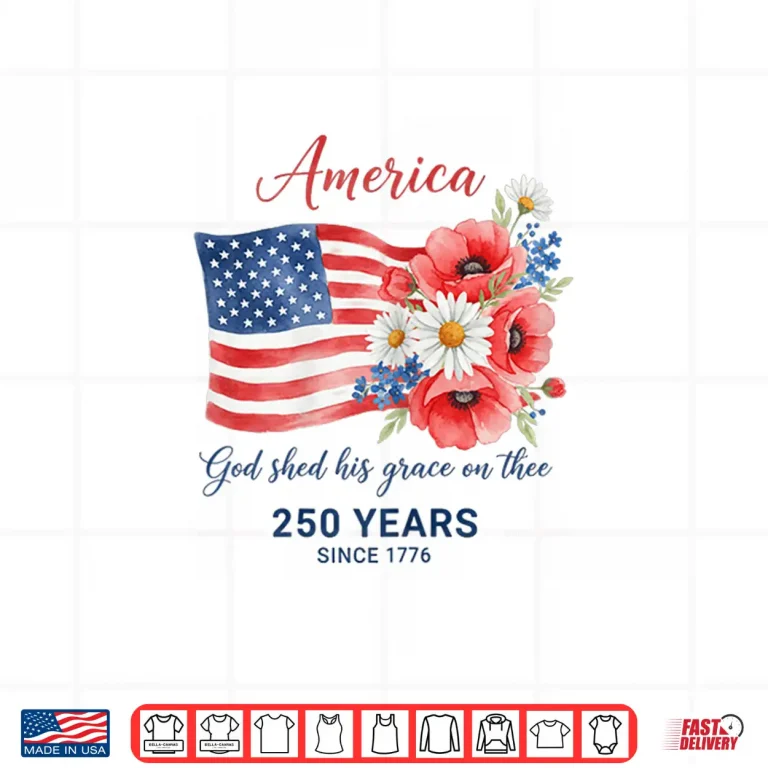 Design 250 Years Since 1776 Patriotic Floral Flag Shirt