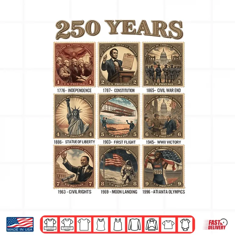 Design 250 Years of American History Shirts 1776 2026 4TH of July Shirt