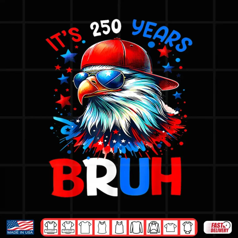 Design 250 Years Bruh 250th Anniversary USA Eagle 4th of July Boys Shirt