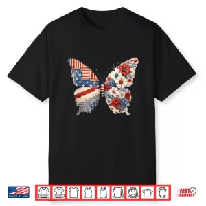 Butterfly 1776 2026 250 Years American 250Th 4Th Of July Shirt
