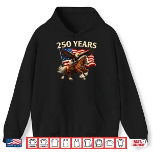 250 Anniversary Usa Western Horse & Eagle 250Th 4Th Of July Shirt