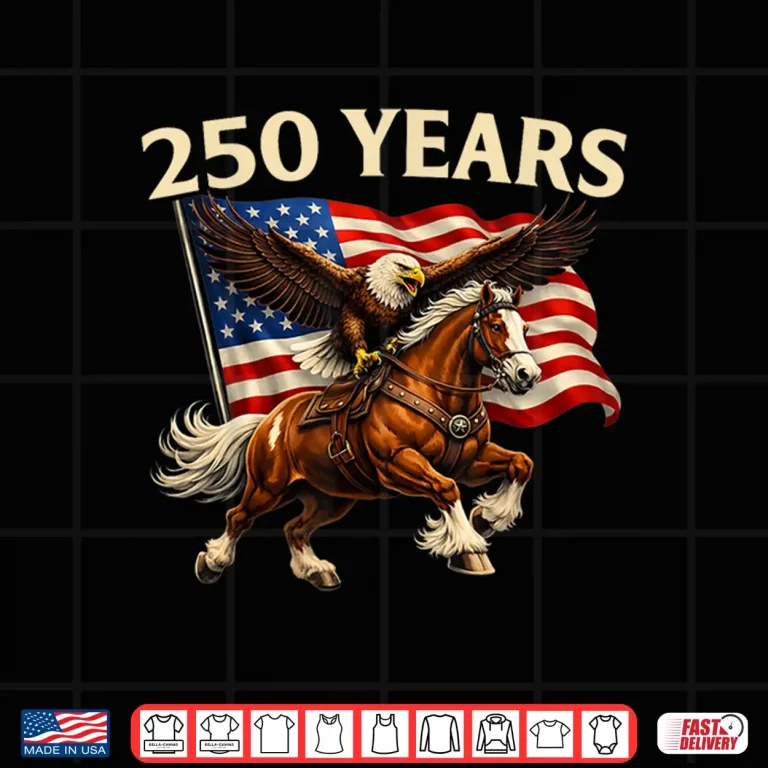 Design 250 Anniversary USA Western Horse Eagle 250th 4th of July Shirt
