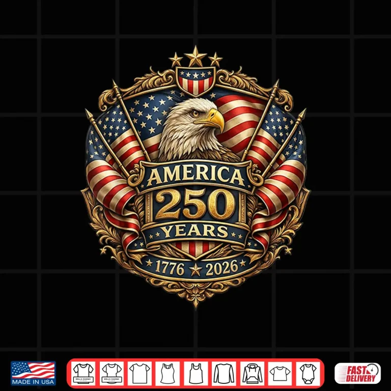Design 250 Years American Anniversary 1776 2026 USA Flag Shirt