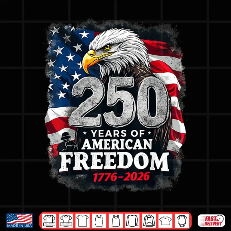 Design 250 Years Eagle and Flag 1776 2026 250th Birthday Shirt