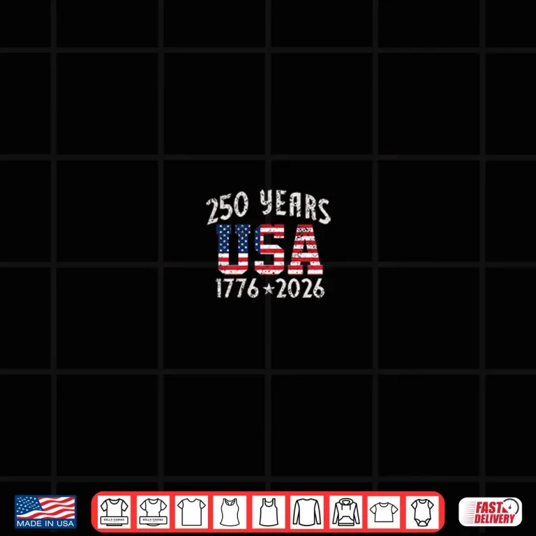 Design 250 Years US Flag American 250th Anniversary Men Women Kids Shirt