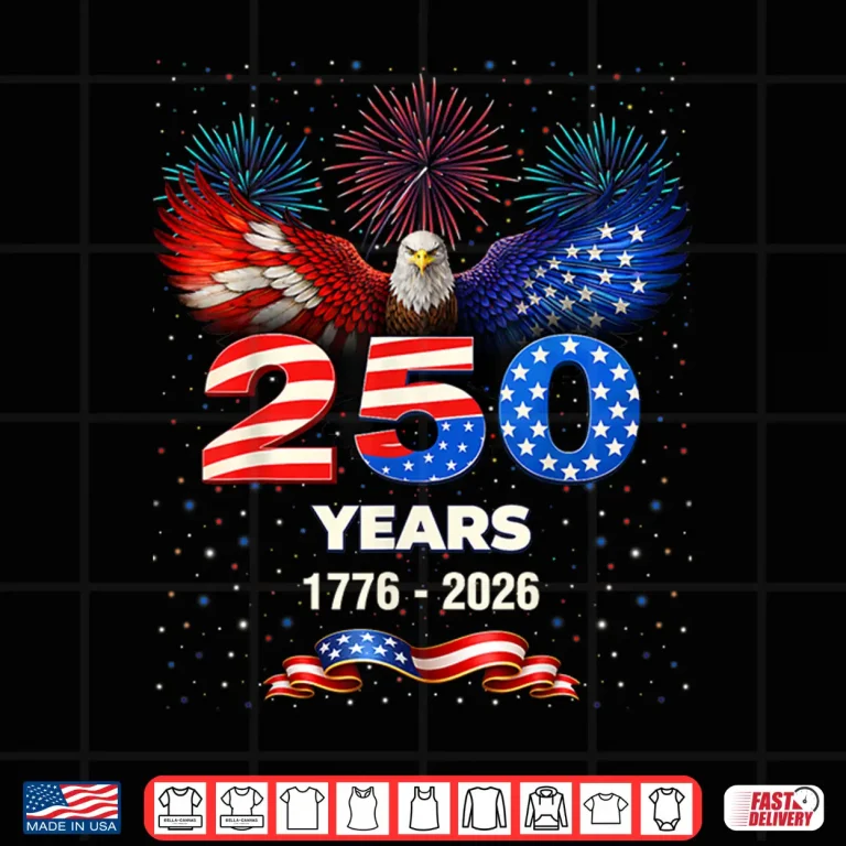 Design USA 250th Anniversary 1776 2026 Patriotic Eagle 4th of July Shirt