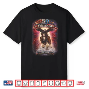 250 Years Of Freedom Patriotic Eagle Horse 250Th 4Th Of July Shirt