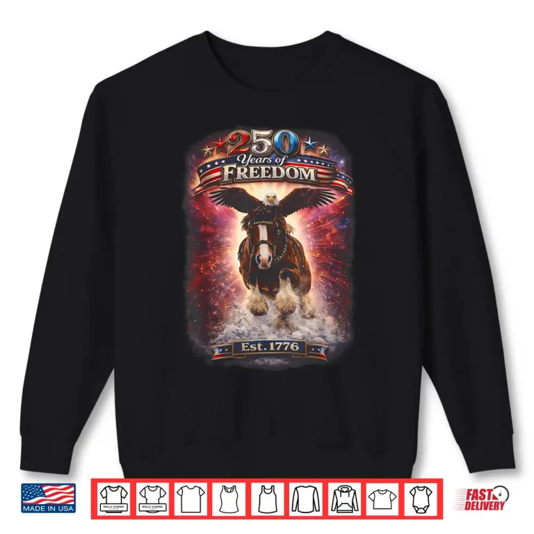 Sweatshirt 250 Years of Freedom Patriotic Eagle Horse 250th 4th of July Shirt