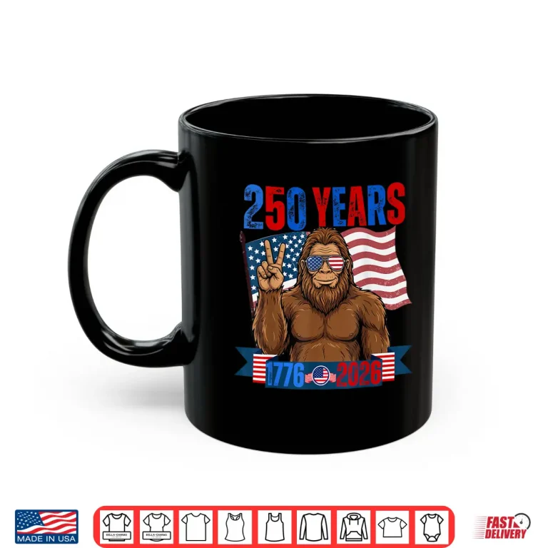 Mug 250 Anniversary USA Patriotic Bigfoot 250th 4th of July Shirt