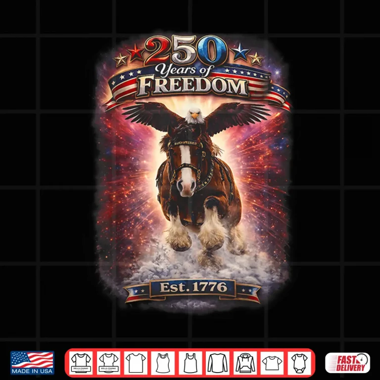 Design 250 Years of Freedom Patriotic Eagle Horse 250th 4th of July Shirt