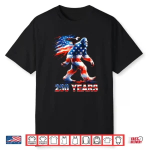 Bigfoot Rock And Flag 250 Years 1776 2026 250Th Birthday Shirt