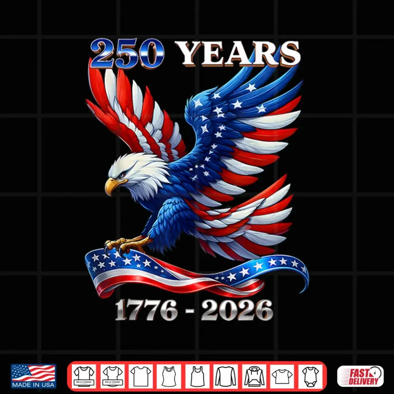 Design Patriotic Eagle and Flag 250 Years 1776 2026 4th of July Shirt