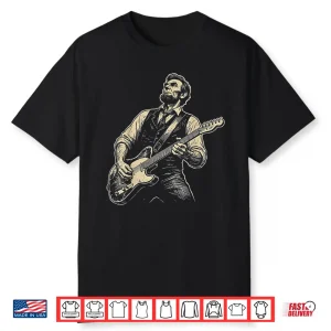 Abraham Lincoln Abe Lincoln Playing Guitar Retro Vintage Shirt