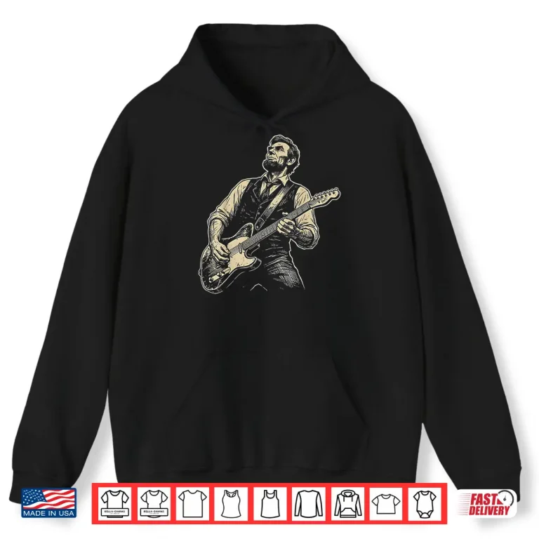 Hoodie Abraham Lincoln Abe Lincoln Playing Guitar Retro Vintage Shirt