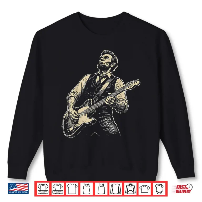 Sweatshirt Abraham Lincoln Abe Lincoln Playing Guitar Retro Vintage Shirt