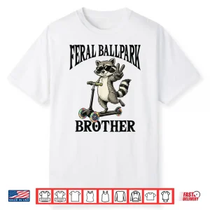 Raccoon And Scooter Feral Ballpark Brother Ballfield Sibling Shirt
