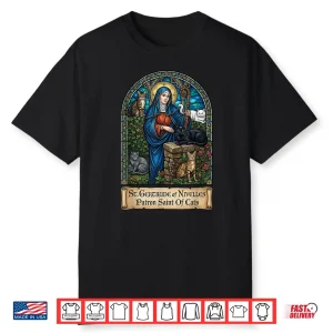 St. Gertrude Of Nivelles Patron Saint Of Cats Shirt
