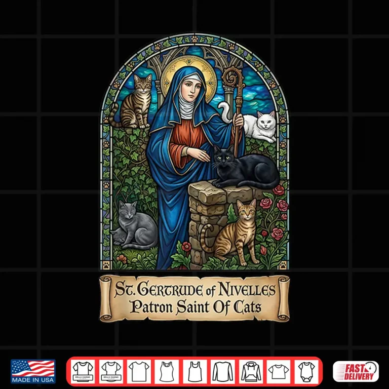 Design St. Gertrude of Nivelles Patron Saint of Cats Shirt
