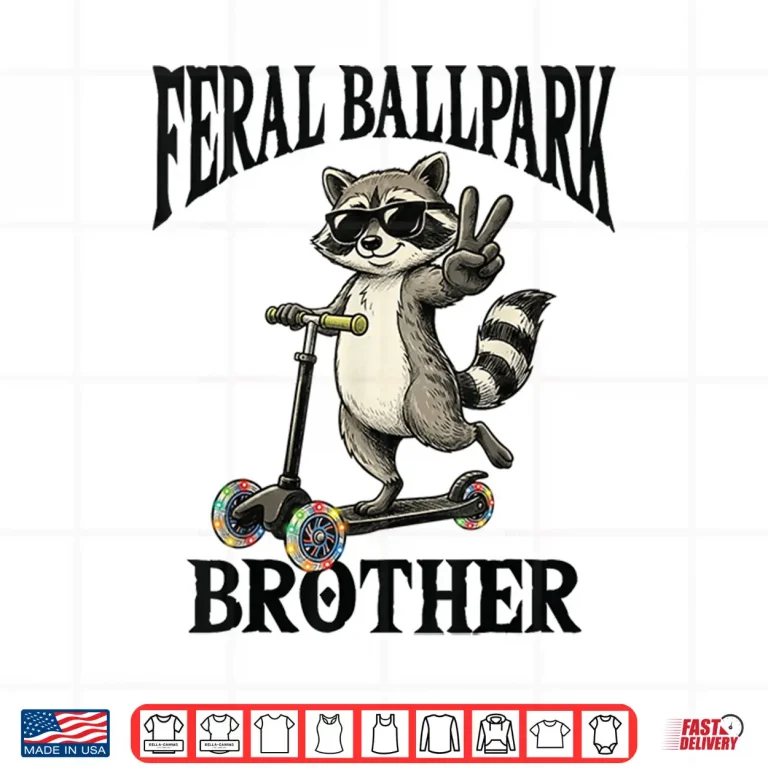 Design Raccoon and Scooter Feral Ballpark Brother Ballfield Sibling Shirt
