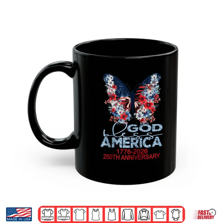 Mug USA 250th Anniversary Celebrate Cool Patriotic Butterfly Shirt