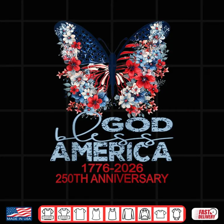Design USA 250th Anniversary Celebrate Cool Patriotic Butterfly Shirt