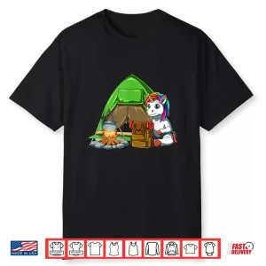 Funny Backpacking Unicorn Hiking And Camping Shirt