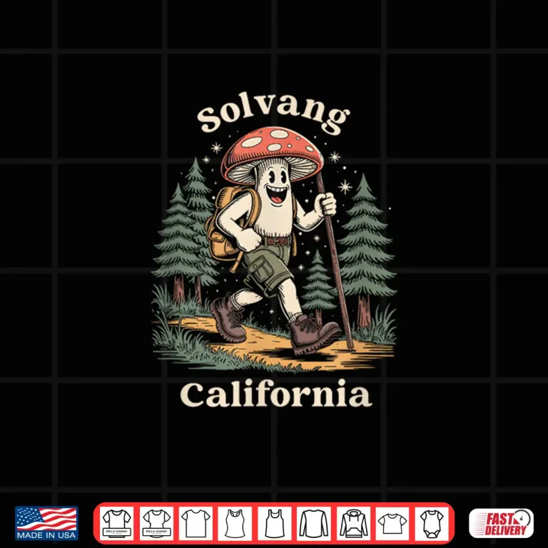 Design Solvang California Hiking Mushroom Backpack Souvenir Shirt