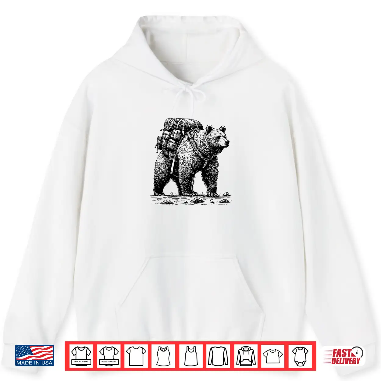 Hiking Grizzly Bear Backpacking Animals Funny Cottagecore Shirt