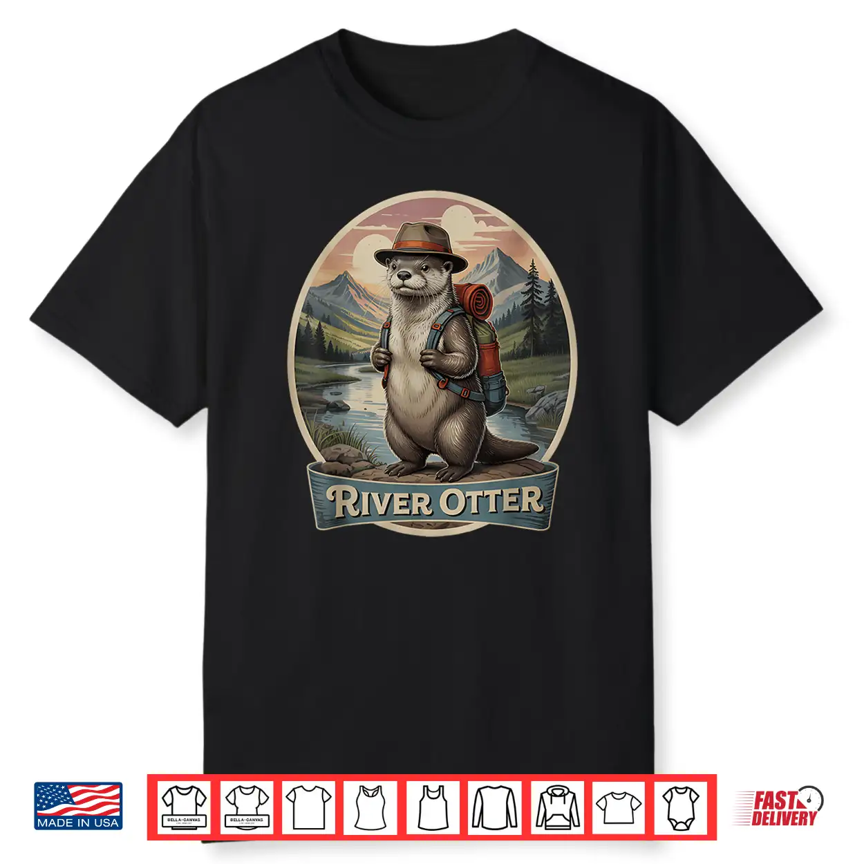 Hiking River Otter Backpacking Animals Cottagecore Aesthetic Shirt Hiking River Otter Backpacking Animals Cottagecore Aesthetic Shirt