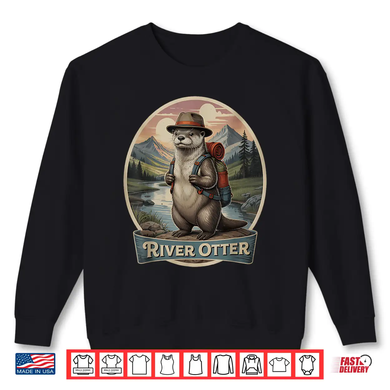 Hiking River Otter Backpacking Animals Cottagecore Aesthetic Shirt Hiking River Otter Backpacking Animals Cottagecore Aesthetic Shirt