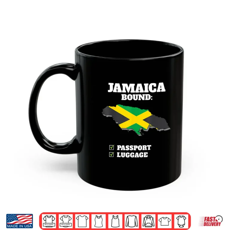 Mug Jamaica Bound Country Travel Jamaican Flag Vacation Trip Shirt