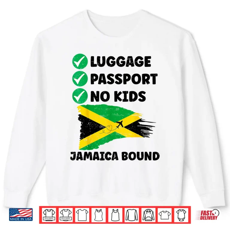 Sweatshirt Luggage Passport No Kids Jamaica Bound Couple Trip Matching Shirt