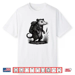 Hiking Opossum Backpacking Animals Funny Cottagecore Shirt