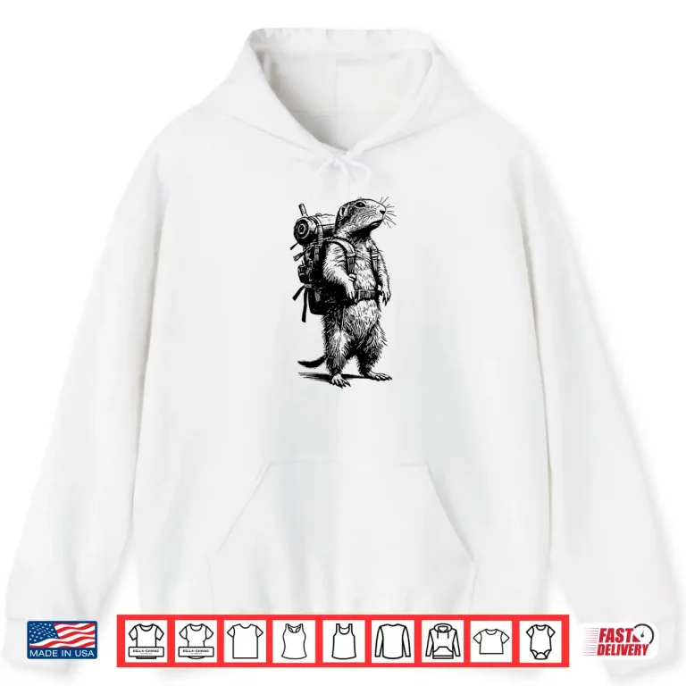 Hoodie Hiking Prairie Dog Gopher Backpacking Animals Funny Retro Shirt