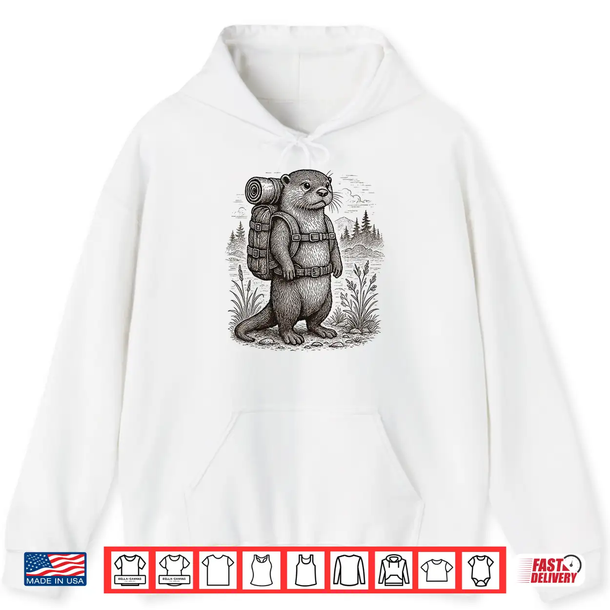 Hiking River Otter Backpacking Outdoor Funny Cottagecore Shirt