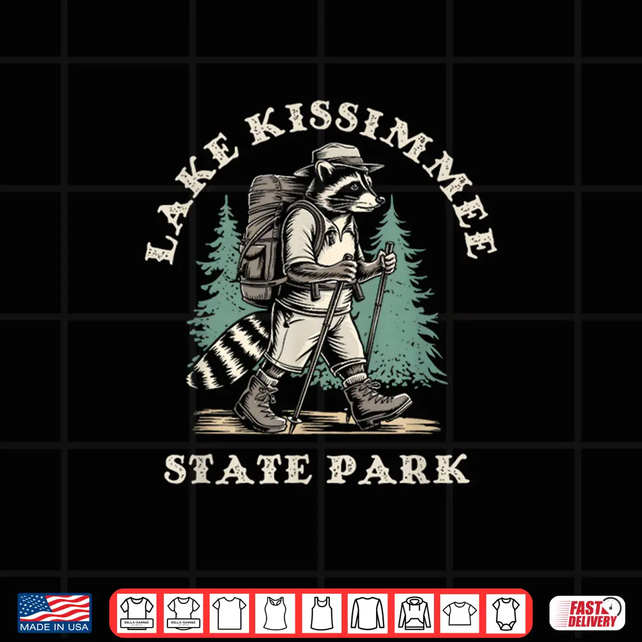 Lake Kissimmee State Park Florida Hiking Backpacking Raccoon Shirt Lake Kissimmee State Park Florida Hiking Backpacking Raccoon Shirt