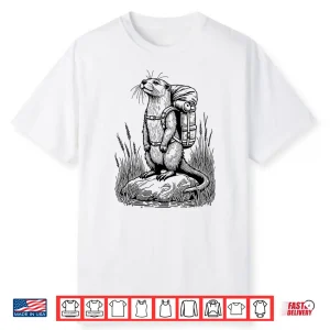 Hiking Otter Funny Cottagecore Backpacking & Backpacker Shirt