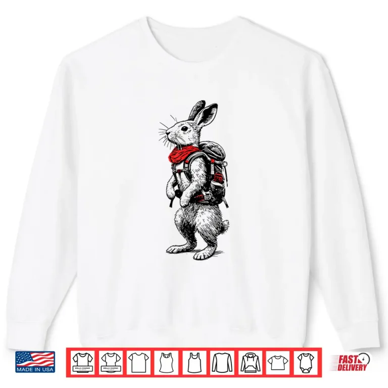 Sweatshirt Hiking Jackrabbit Backpacking Animals Funny Cottagecore Shirt