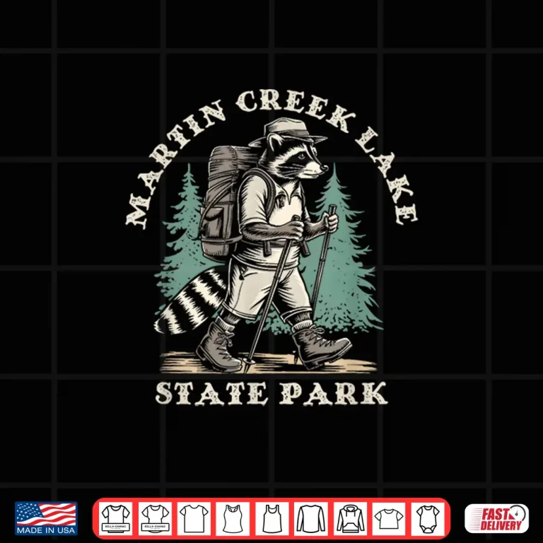 Design Martin Creek Lake State Park TX Hiking Backpacking Raccoon Shirt