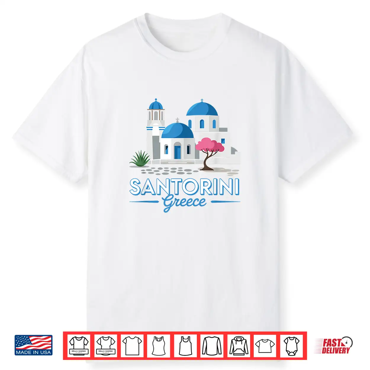 Santorini Greece Scenic Greek Island Fun Travel Design Shirt Santorini Greece Scenic Greek Island Fun Travel Design Shirt