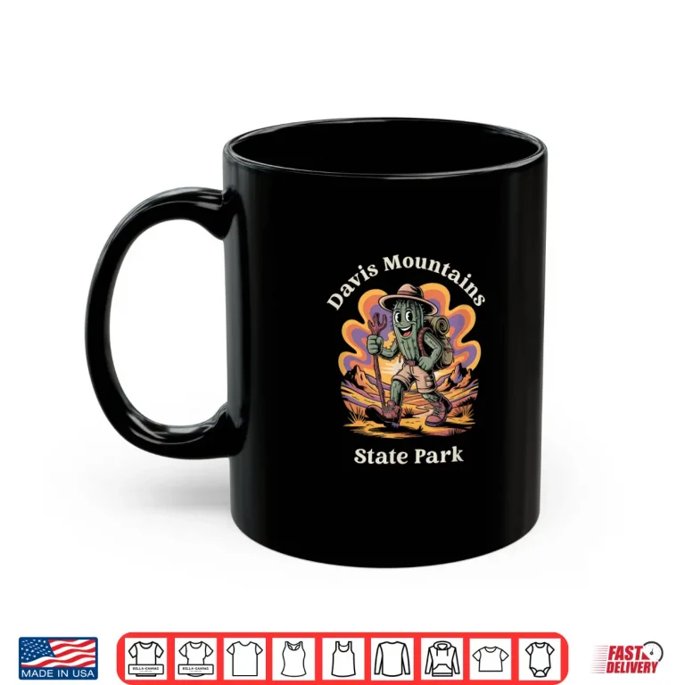 Mug Retro Groovy Davis Mountains State Park Texas Hiking Cactus Shirt