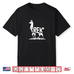 Trek Llama Word Art Hiking Andes & Backpacking Design Shirt