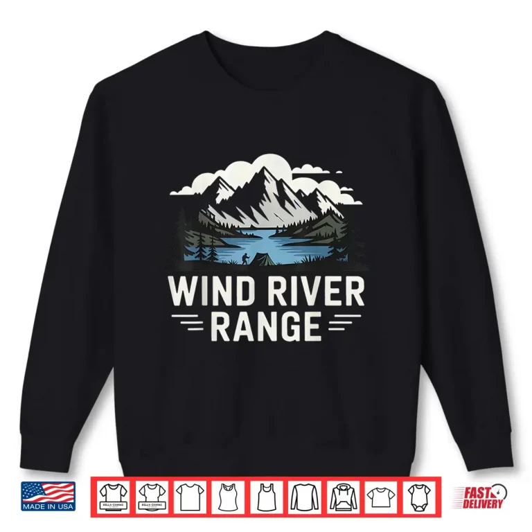 Sweatshirt Wind Rivers Range Hiking Camping Climbing Wilderness Trails Shirt