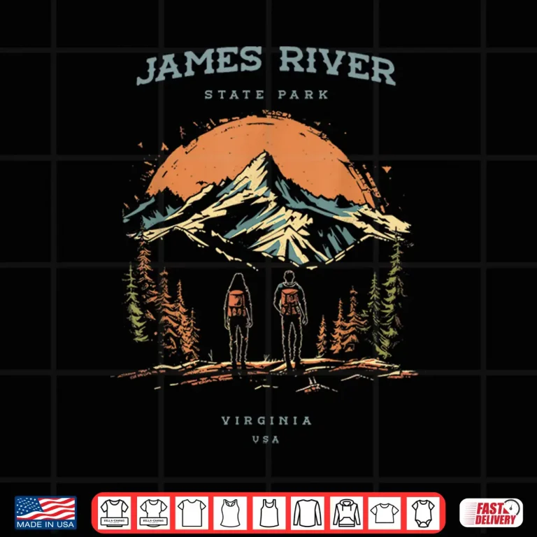 Design James River State Park Virginia Backpacking Hiking Vintage Shirt