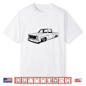 Vintage 73 87 Mini C10 Truck Slammed Graphic Dad Gag Father Shirt