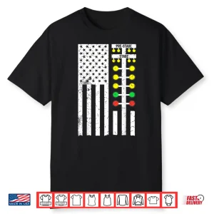 Drag Racing Flag American Drag Racer Drag Strip Tree Light Shirt