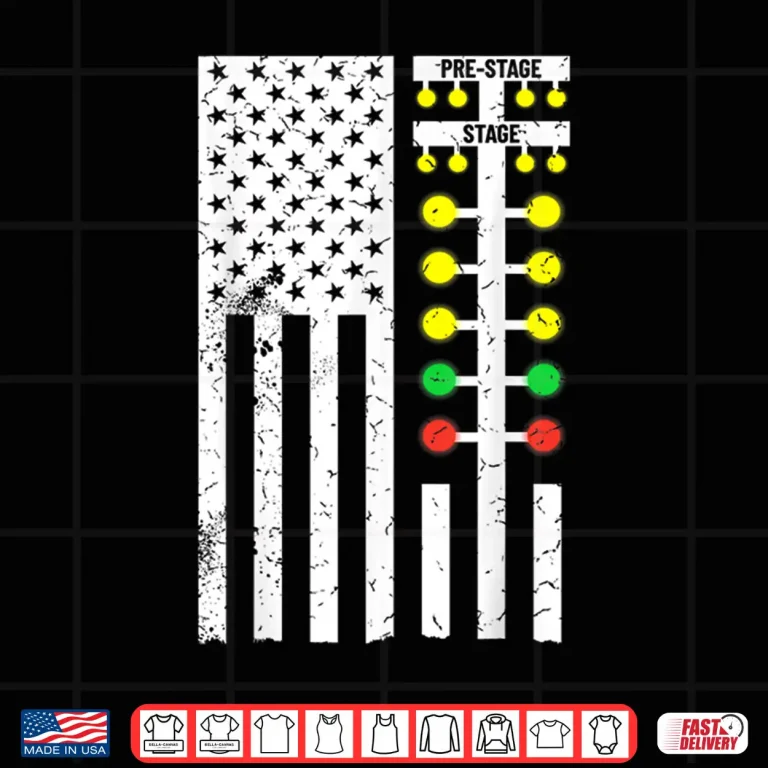 Design Drag Racing Flag American Drag Racer Drag Strip Tree Light Shirt