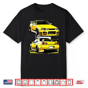 Black Gt R 32 Jdm Skyline Tuner Racing Stance Car Drift Shirt