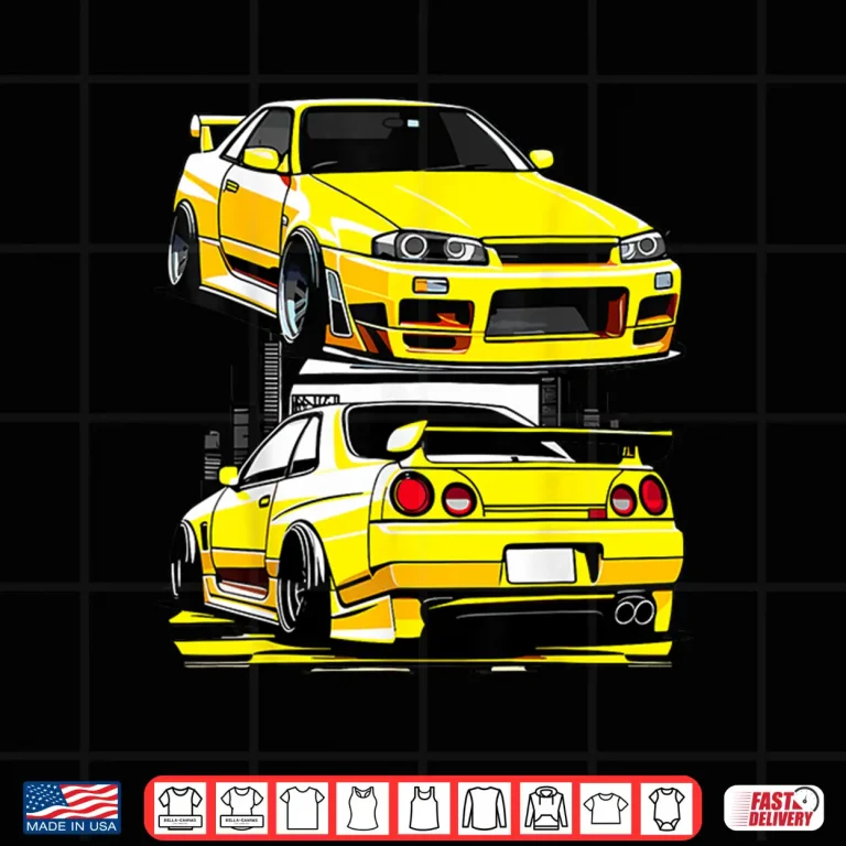 Design Black GT R 32 JDM Skyline Tuner Racing Stance Car Drift Shirt